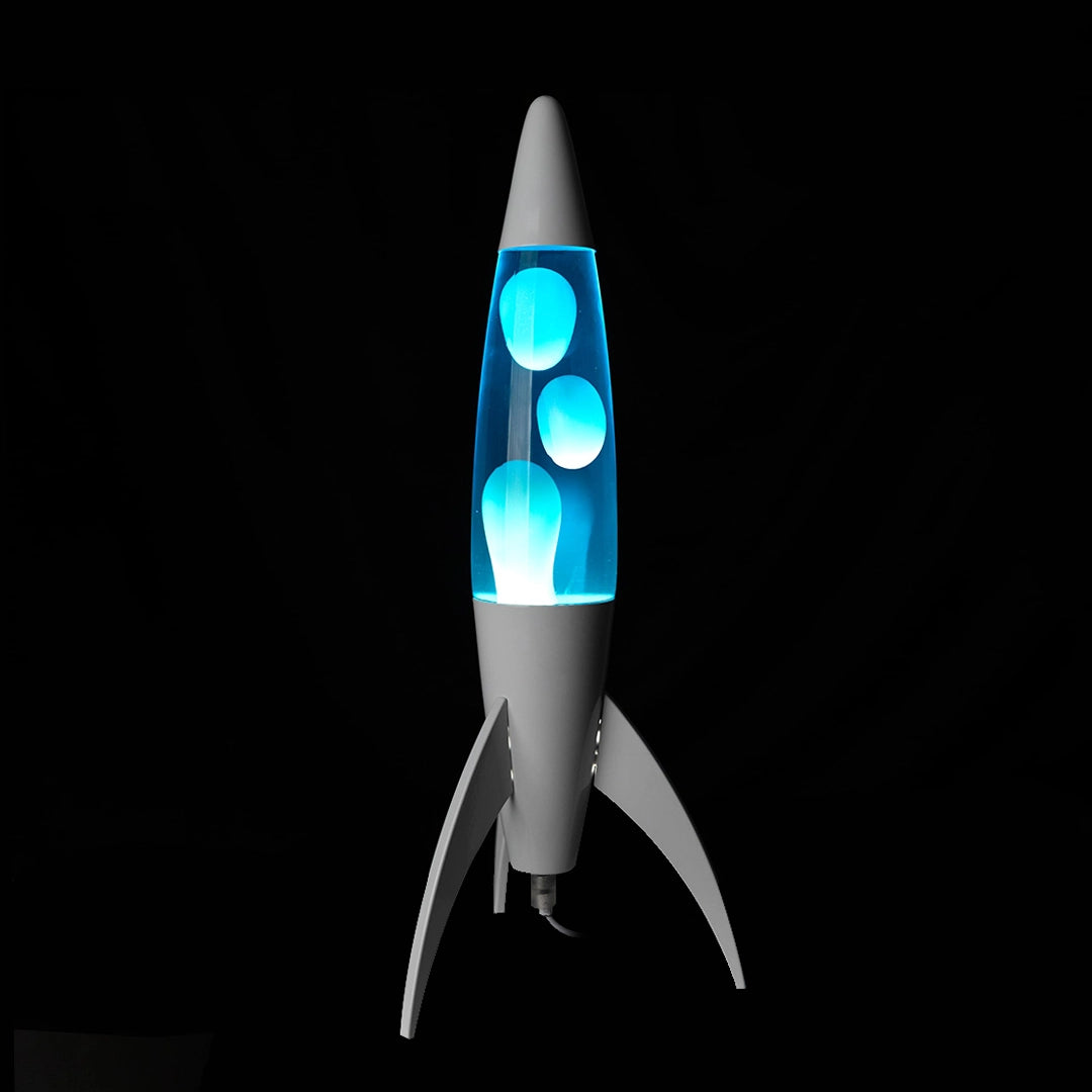 Lampe à lave h.45cm - Rocket White & Blue