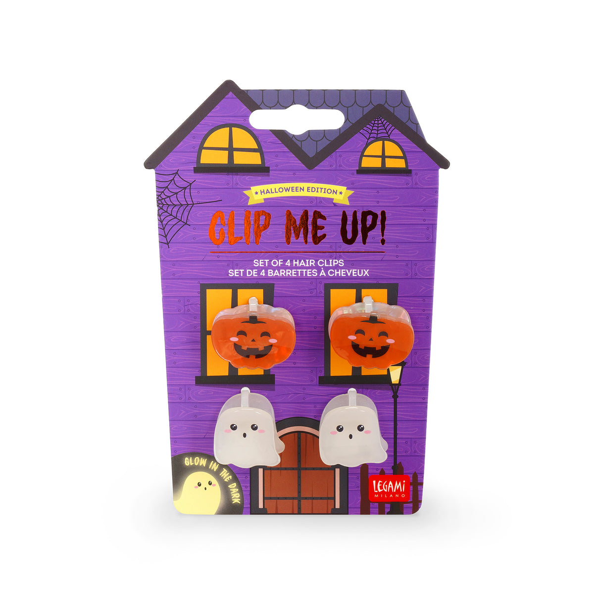 Legami Set de 4 mini barrettes cheveux Halloween