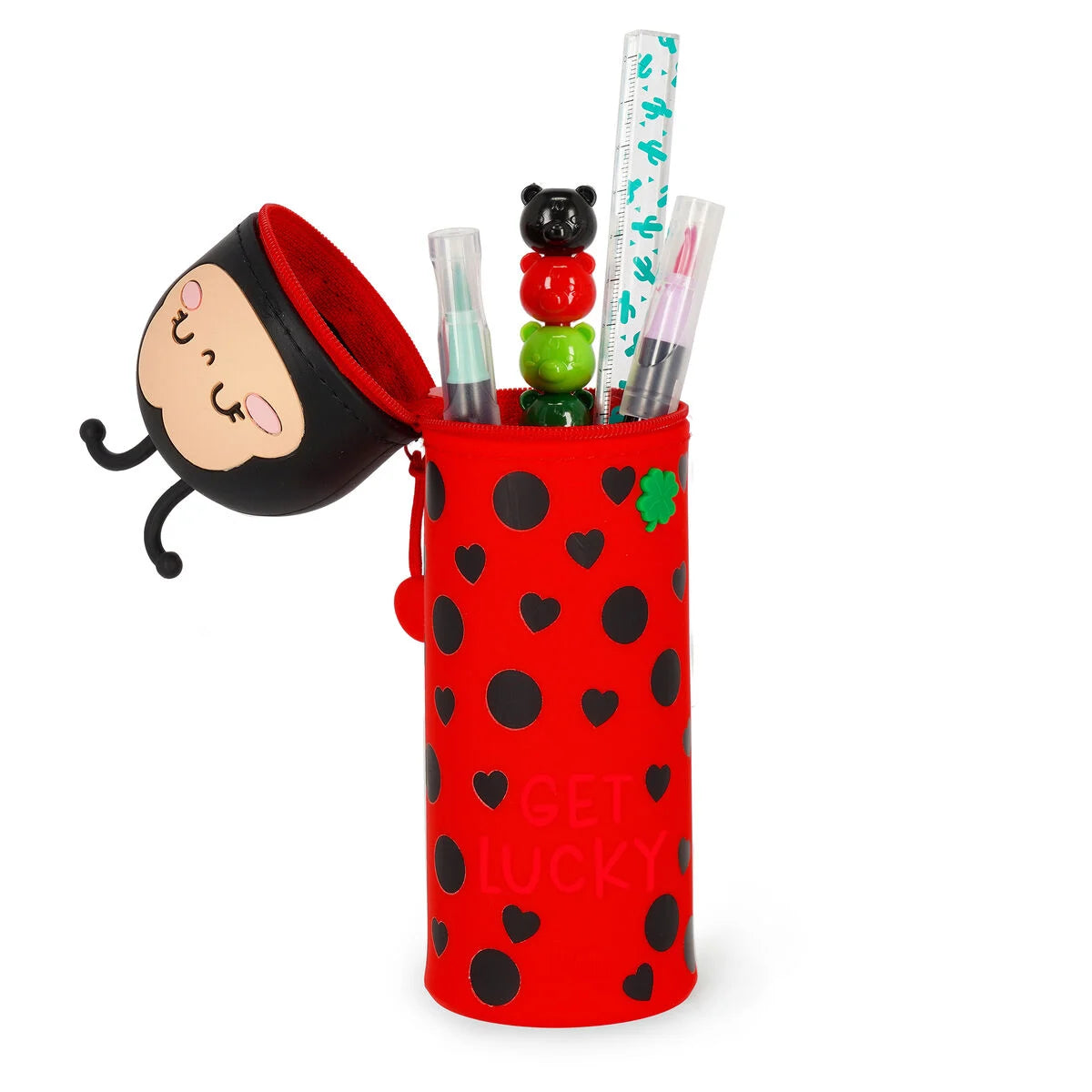Legami Trousse en silicone 2 en 1 Kawaii- Coccinelle