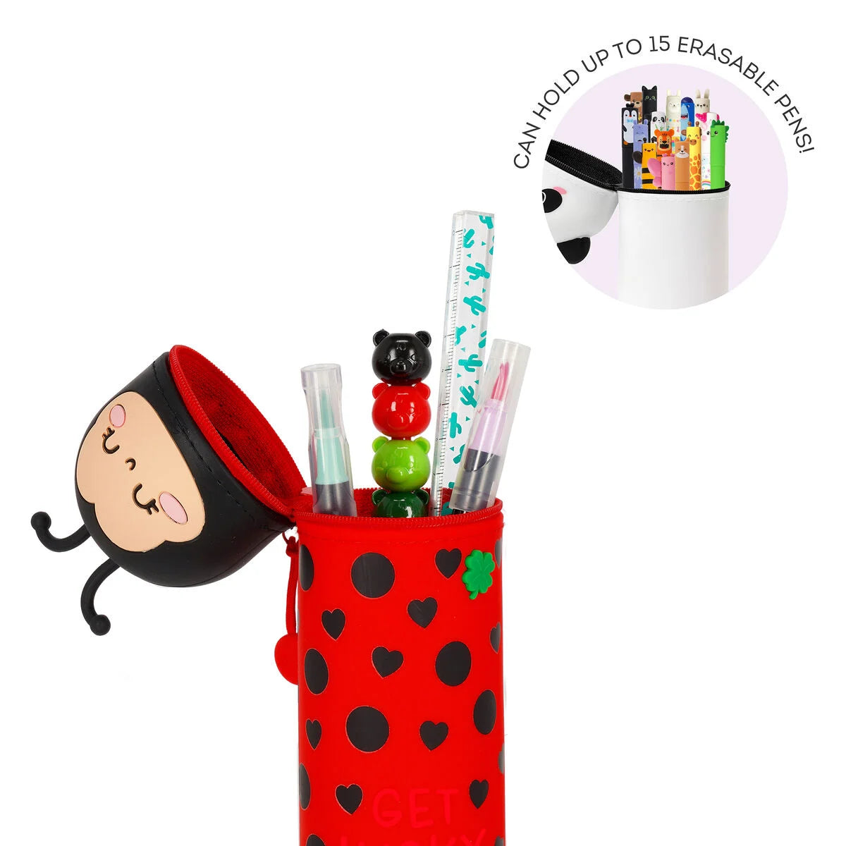 Legami Trousse en silicone 2 en 1 Kawaii- Coccinelle