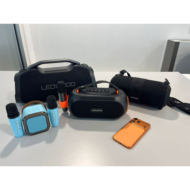 Enceinte Karaoké Bluetooth & 2 micros sans fil - bleu