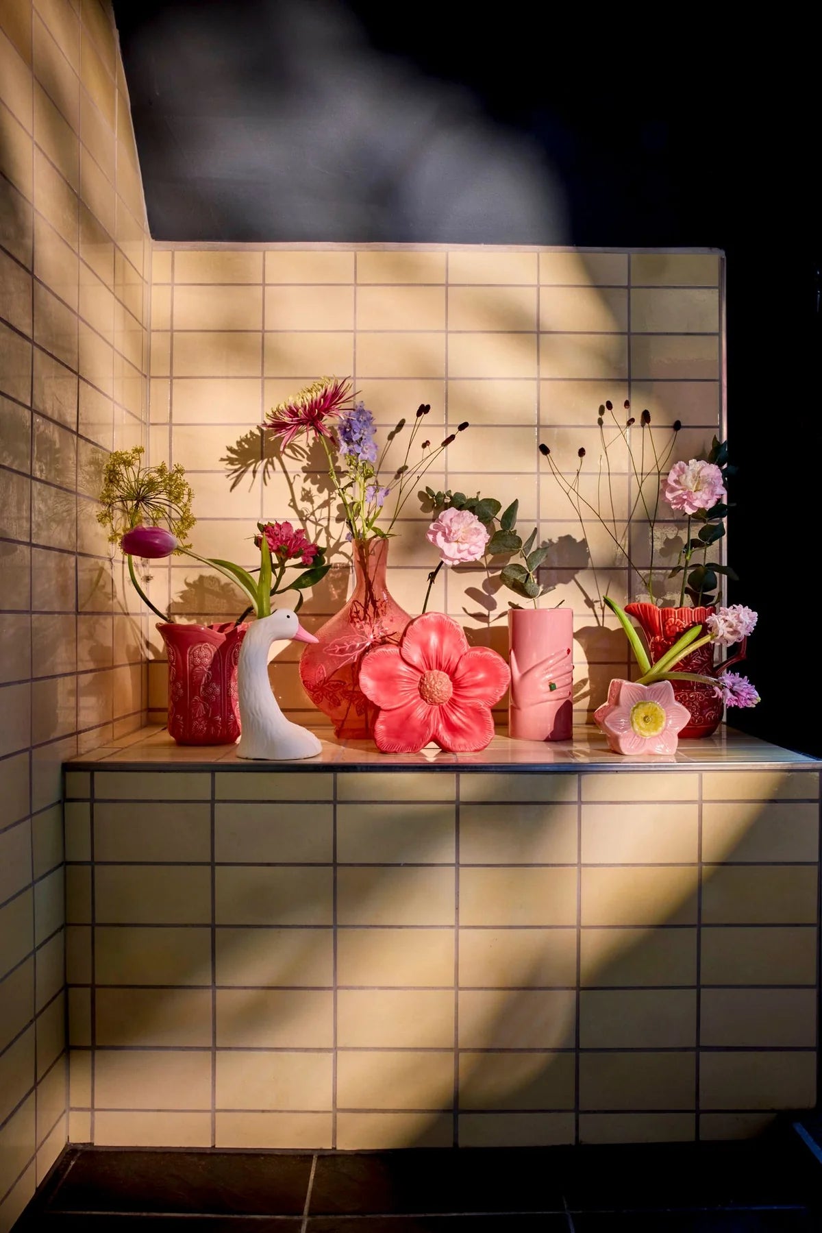 Vase céramique fleur - framboise
