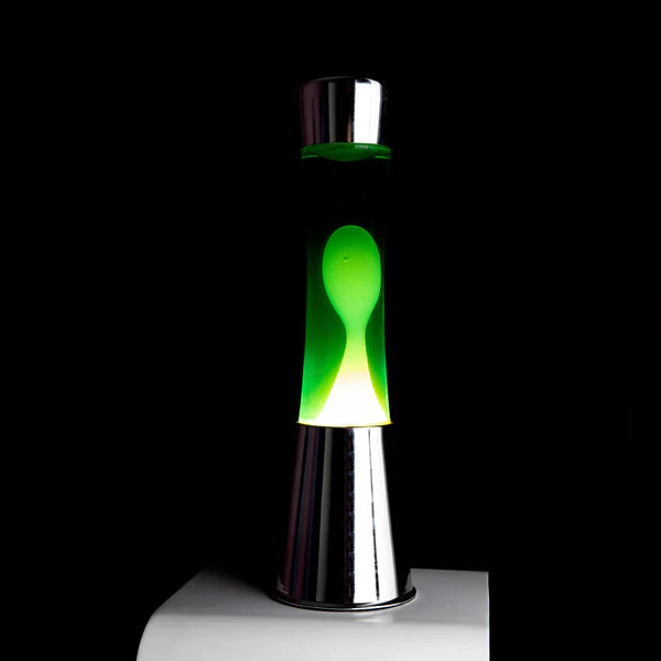 Lampe à lave h.40cm - jaune & vert base métal