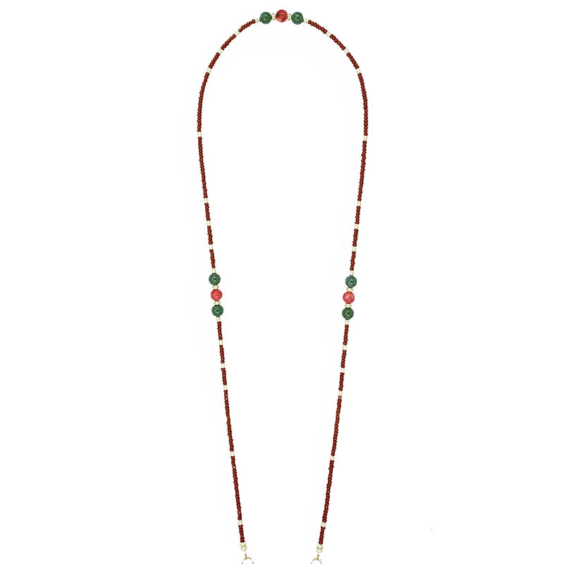 Chaîne de téléphone Perles - Iris Marron