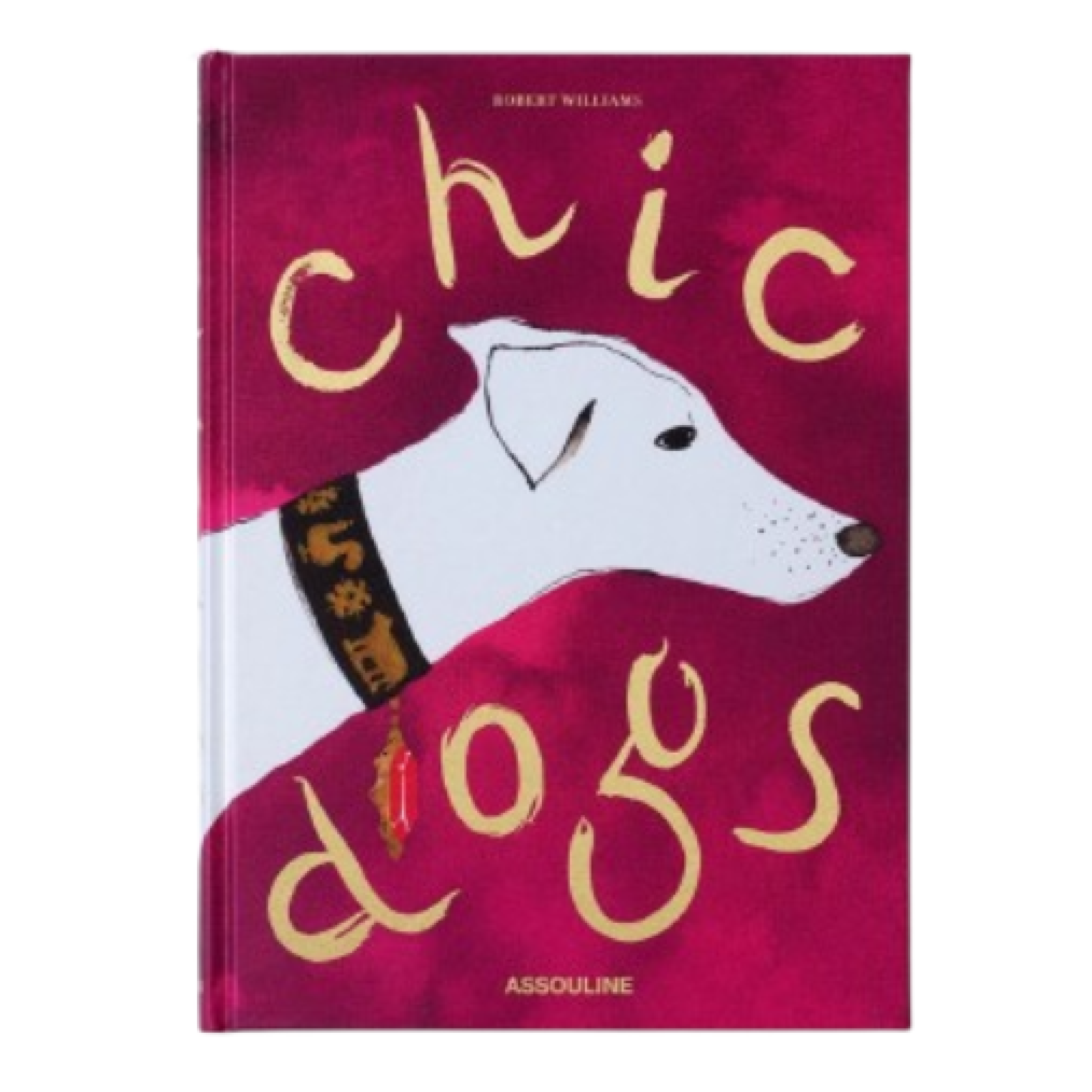 Livre Chic Dogs d'Assouline, un ouvrage de 256 pages célébrant les chiens comme symboles intemporels de luxe et d'élégance, à travers 234 illustrations et les histoires de figures iconiques comme la reine d'Angleterre, Coco Chanel et Winston Churchill.