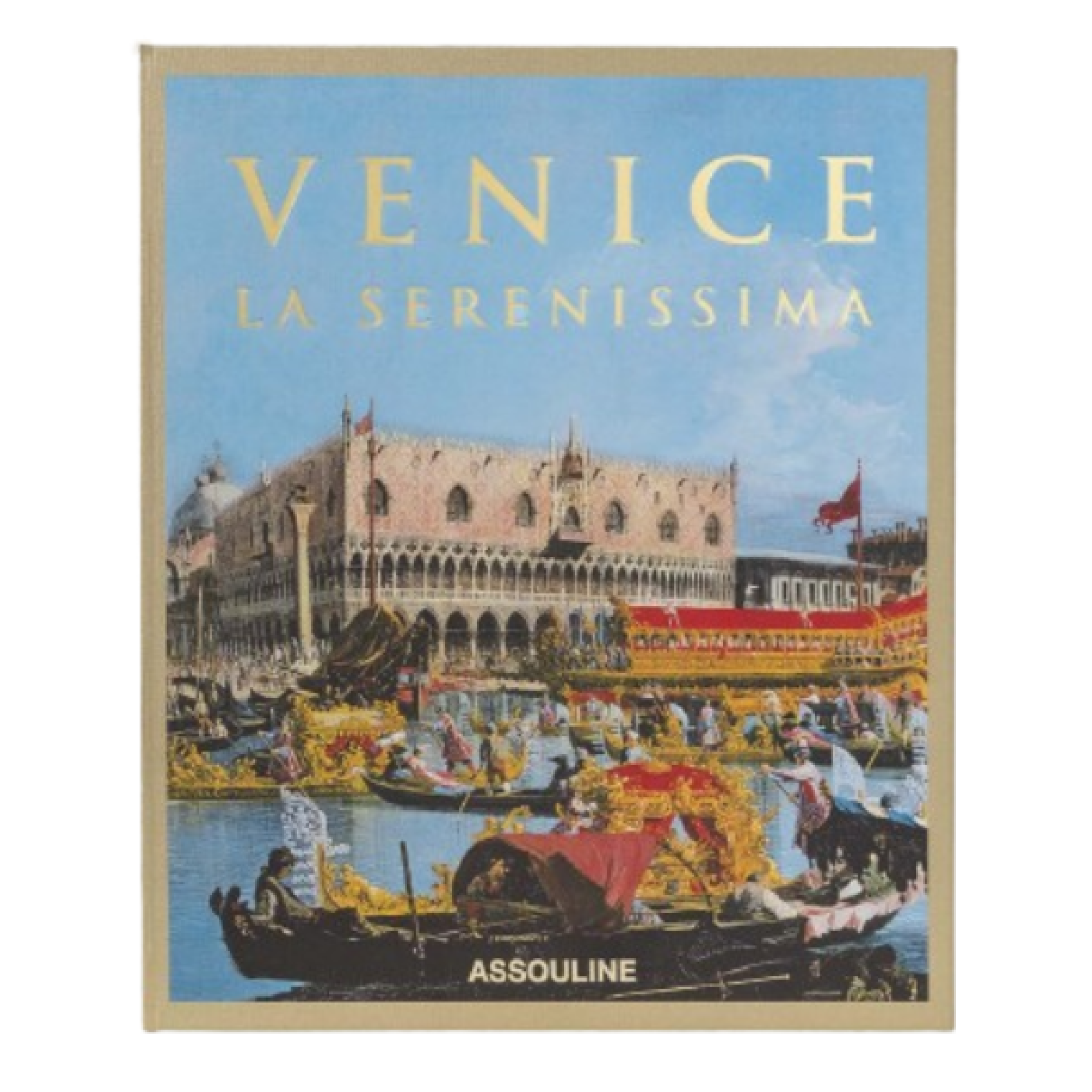Livre Venice : La Serenissima d'Assouline, 179 illustrations et 248 pages retraçant plus d'un millénaire d'histoire de Venise, des photographies de Helmut Newton et Cecil Beaton aux œuvres de Canaletto.