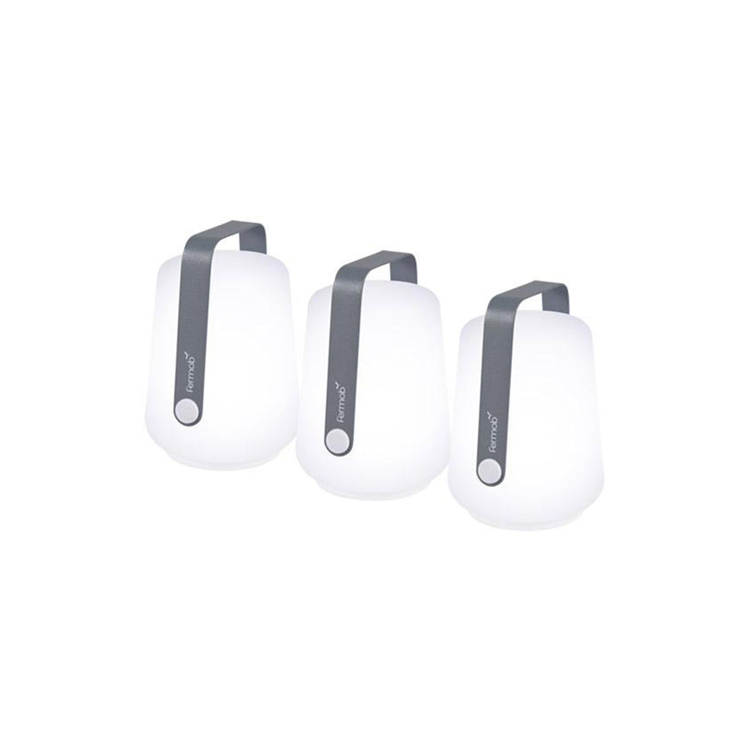 Fermob Set de 3 mini Lampes rechargeables Balad - Gris orage