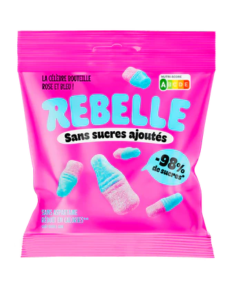 Bonbons bouteilles rose et bleu sans sucre