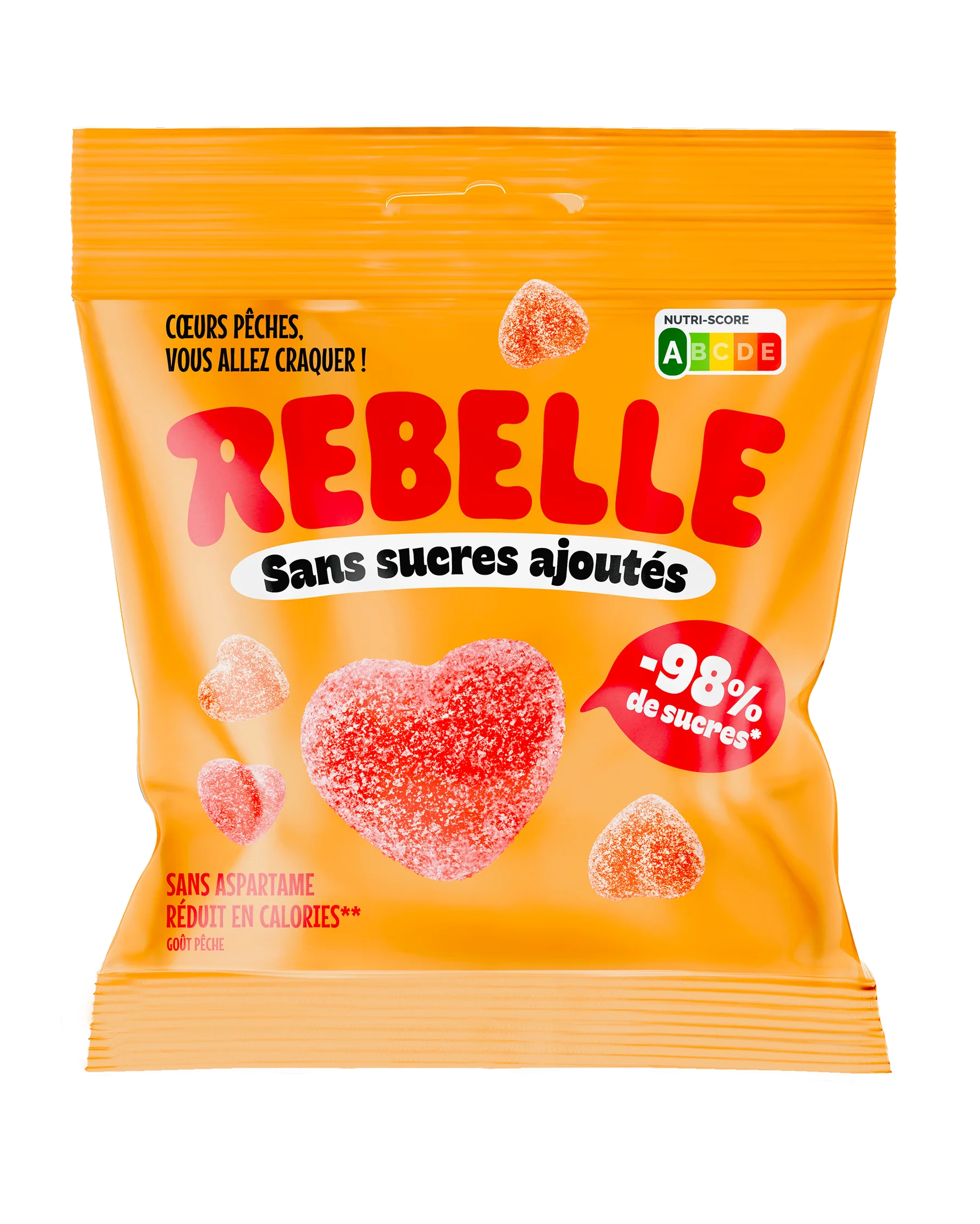 Bonbons cœurs de pêches sans sucre