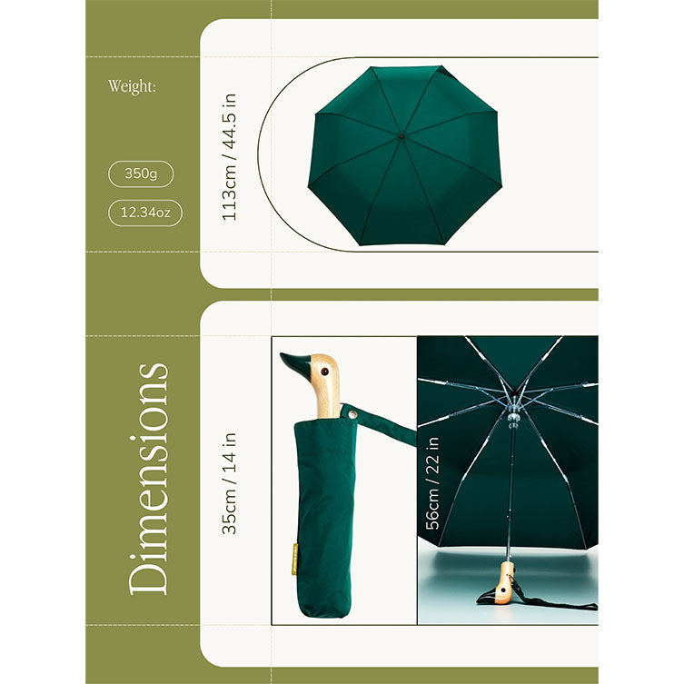 Parapluie compact avec manche Duck - forest green