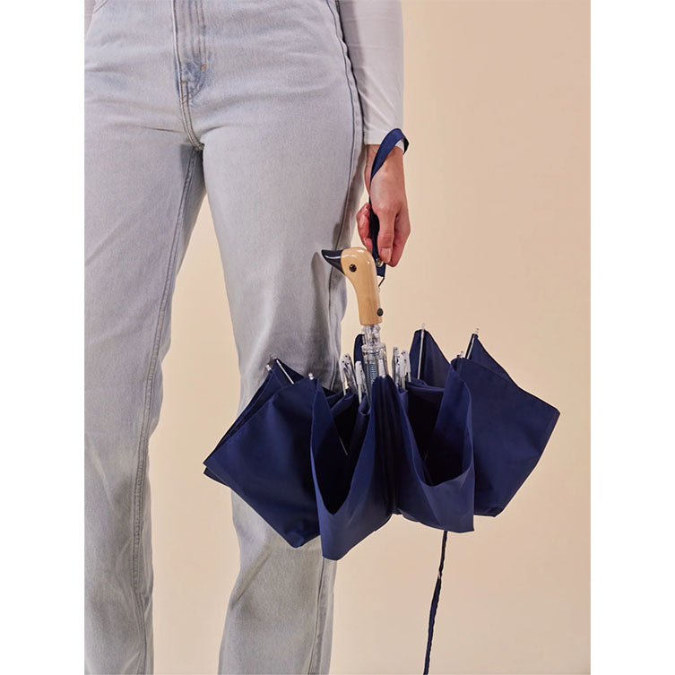 Parapluie compact avec manche Duck - navy