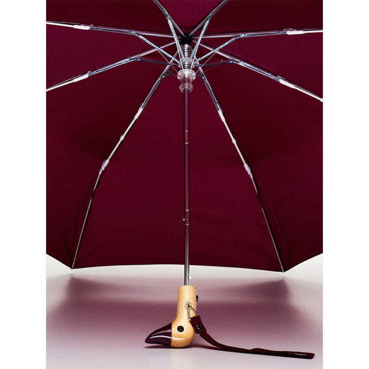 Parapluie compact avec manche Duck - cherry