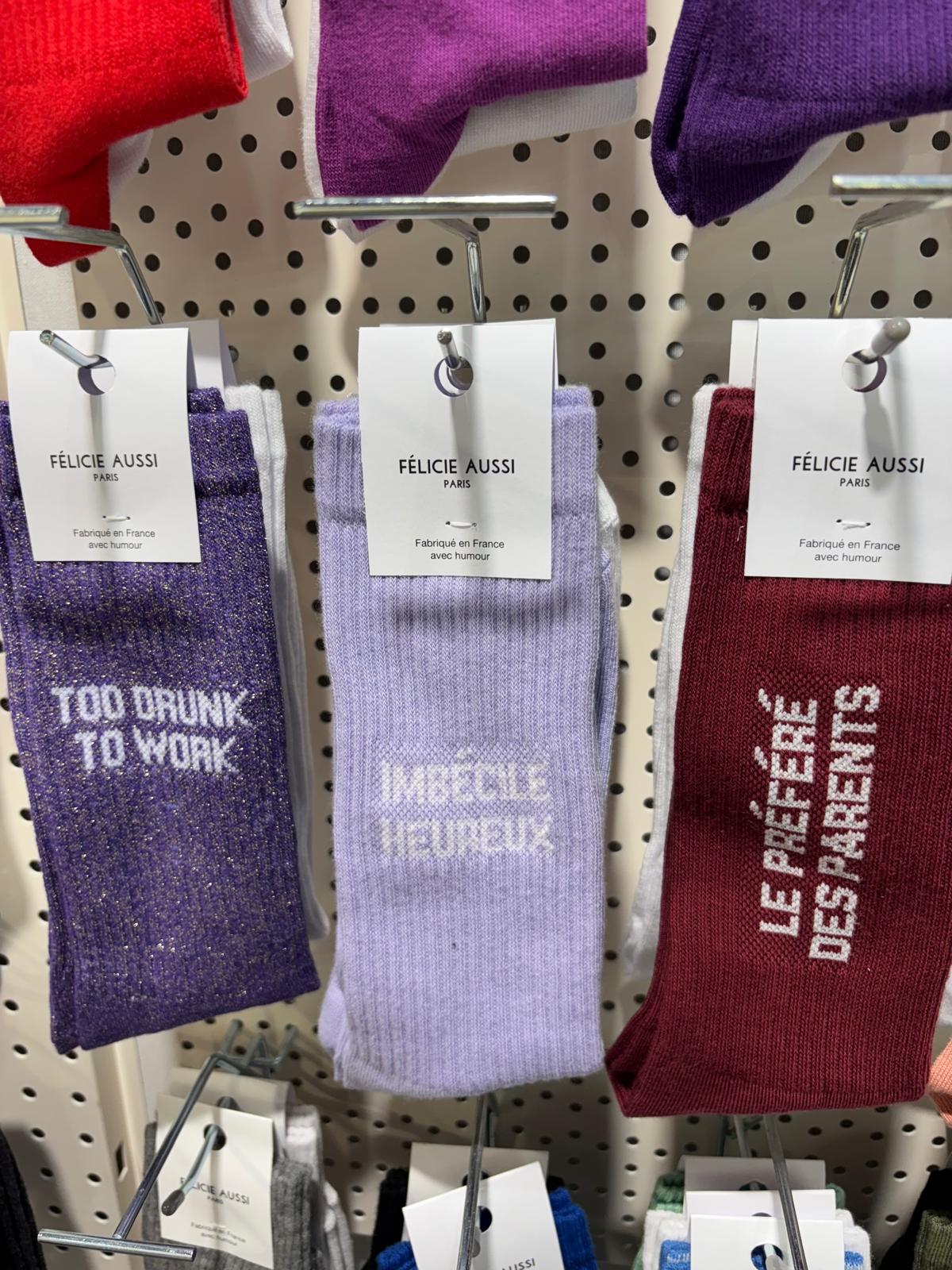 Chaussettes - Imbecile heureux 40/45 mauve