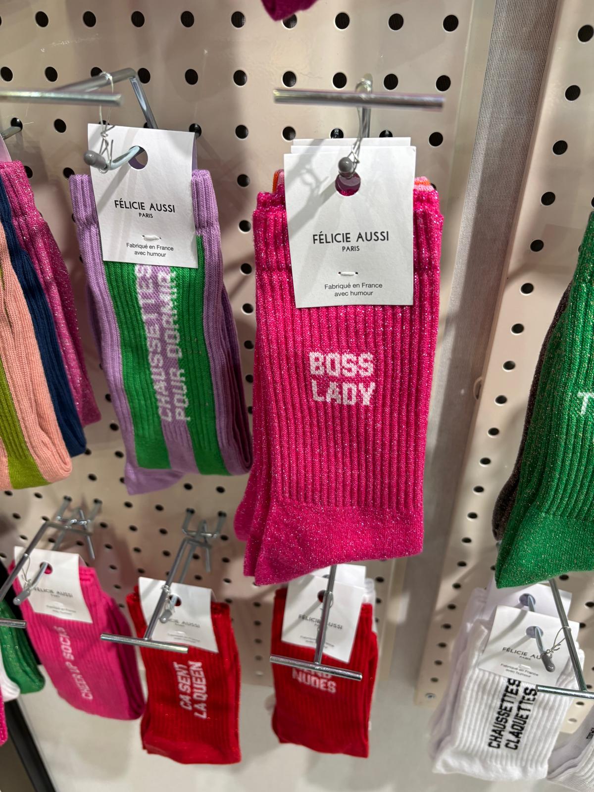 Chaussettes paillettes - Boss lady 36/40 Rose