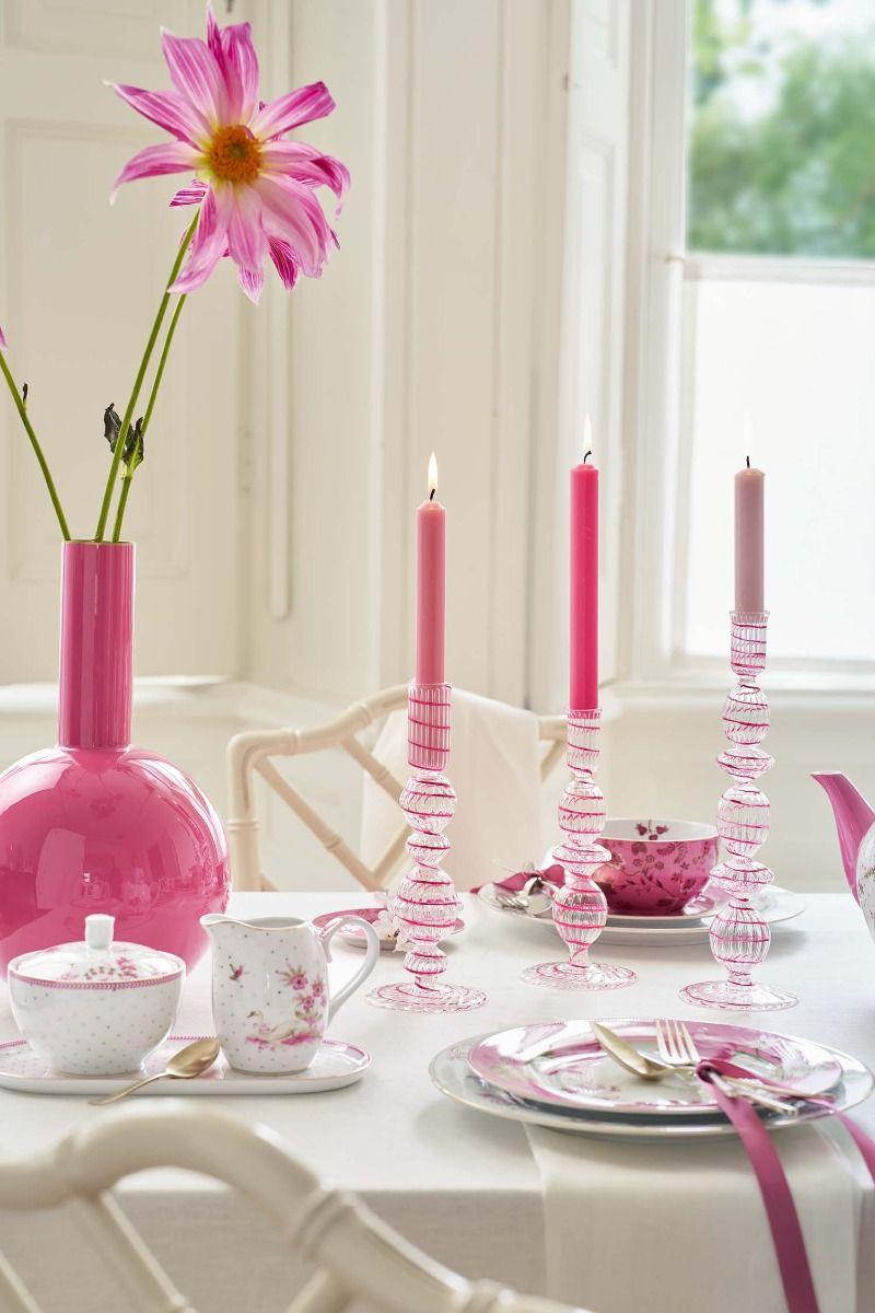 Bougeoir torsade - Rose
