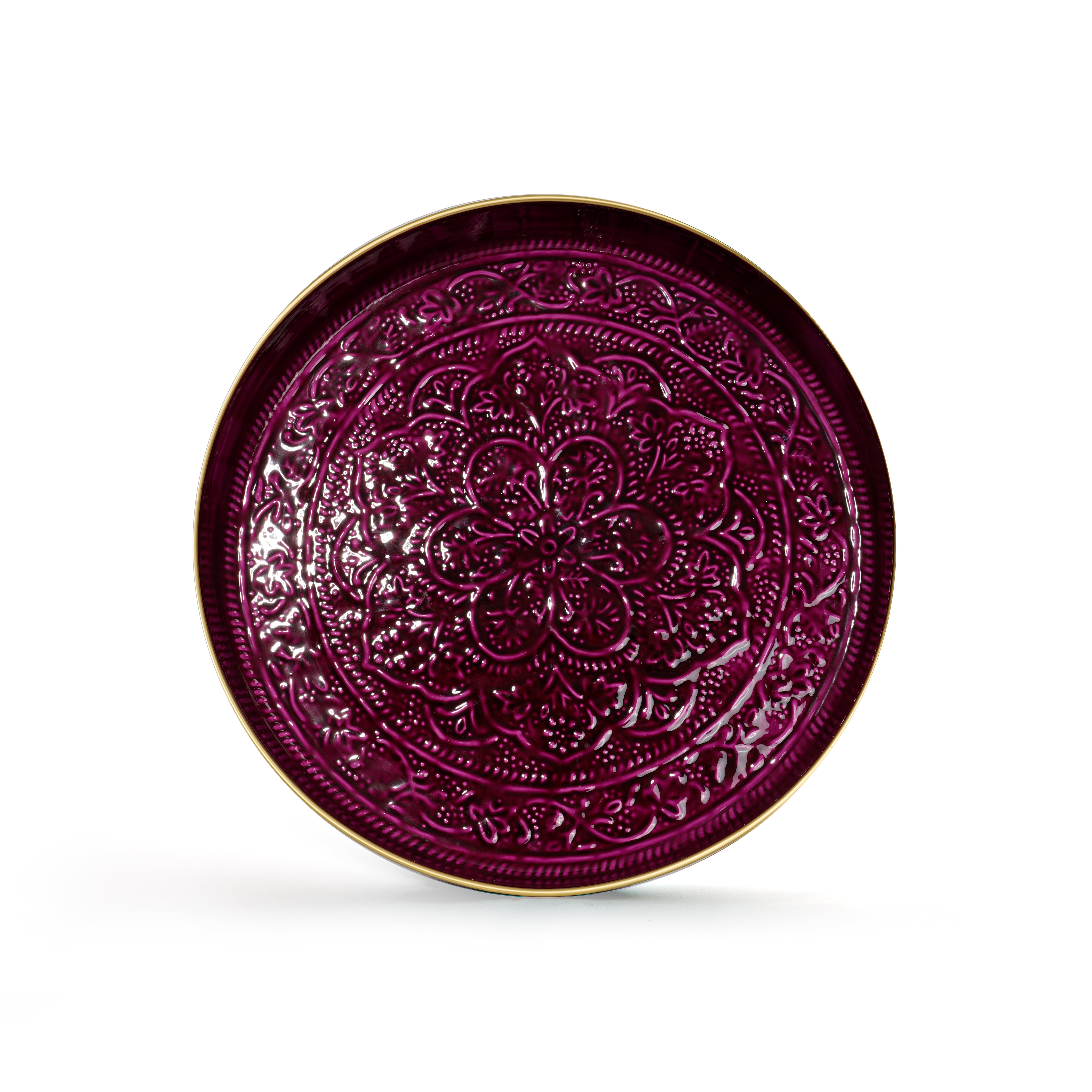 Plateau Berbère Ø 45 cm - burgundy