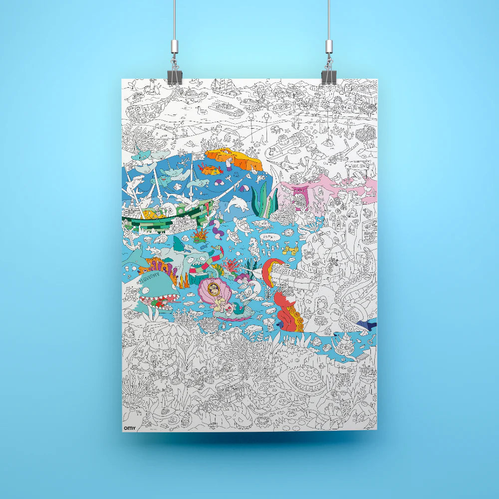 OMY Coloriage géant à colorier - Poster Océan
