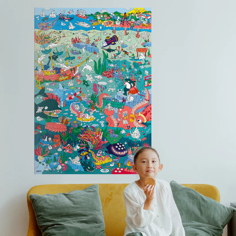 OMY Poster à stickers - Océan