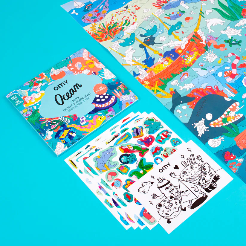 OMY Poster à stickers - Océan