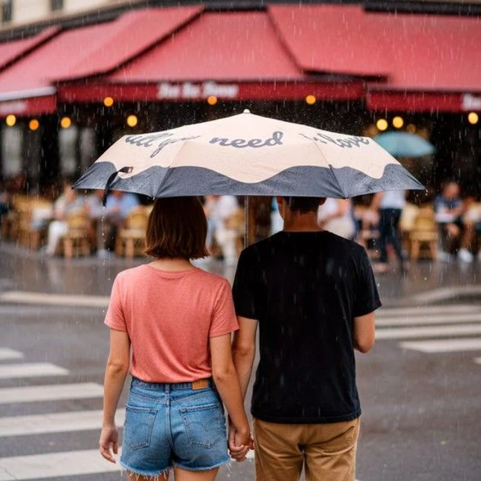 Parapluie double pliant - All you need is love