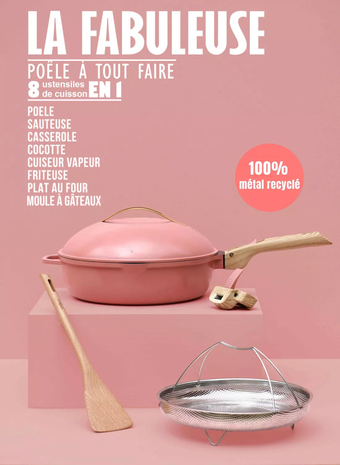 Cookut La Fabuleuse Poêle 8 en 1 - ø 24 cm - Pivoine