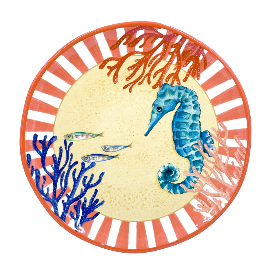 Plat rond mélamine Litorale 32 ou 42 cm de diamètre