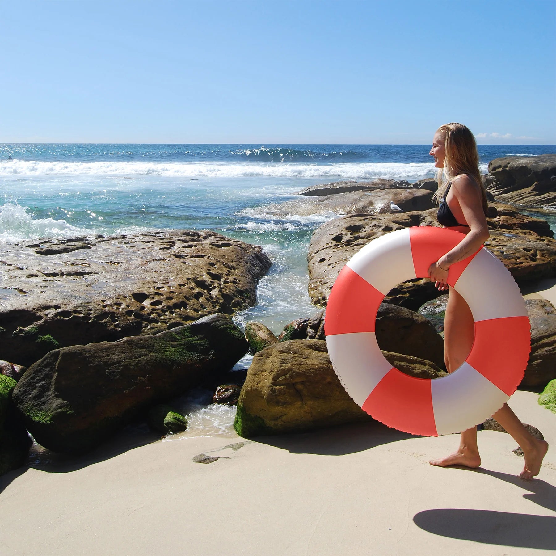 Sunnylife Bouée gonflable XL - Rayures
