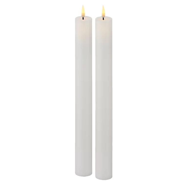 Set de 2 Bougies blanches LED h.25 cm