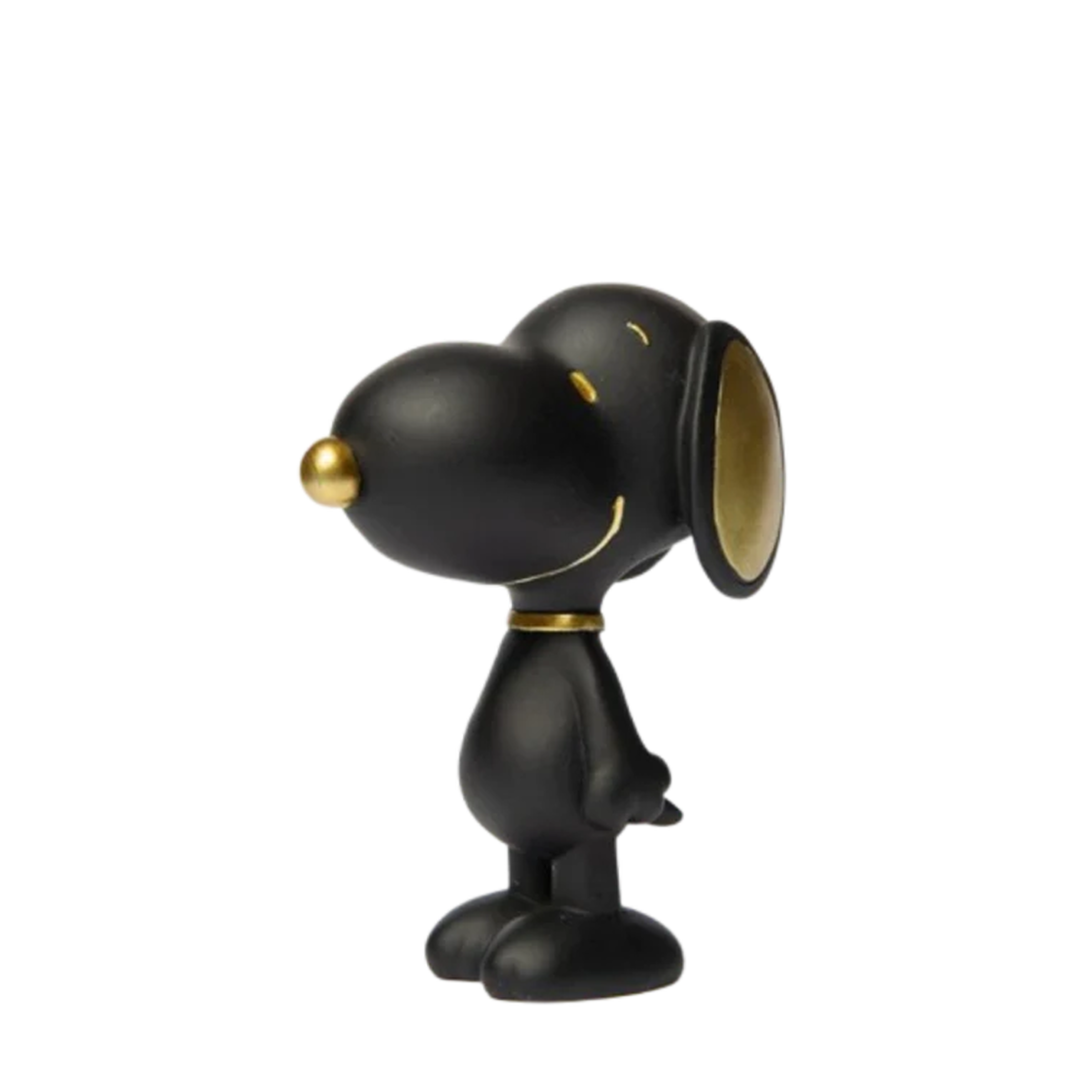 Figurine Snoopy hauteur 12 cm noir et or