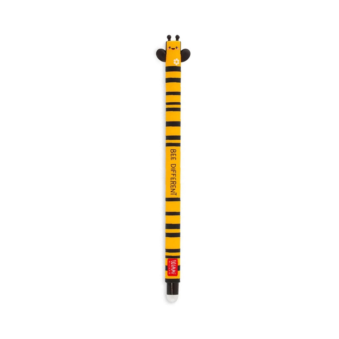 Stylo gel effaçable Legami en forme d'abeille, encre noire, 0,7 mm