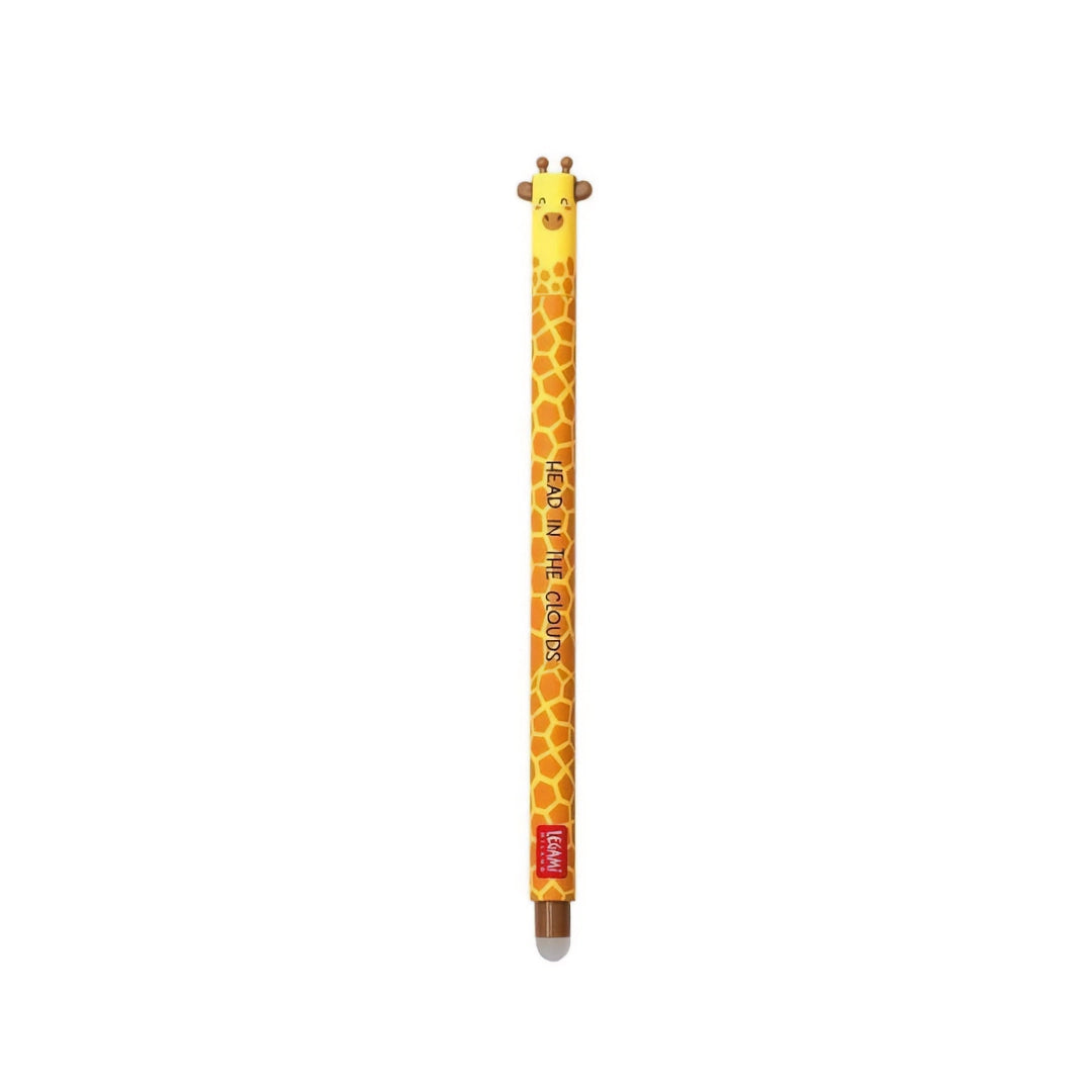 Stylo gel effaçable Legami en forme de Girafe, encre noire, 0,7 mm