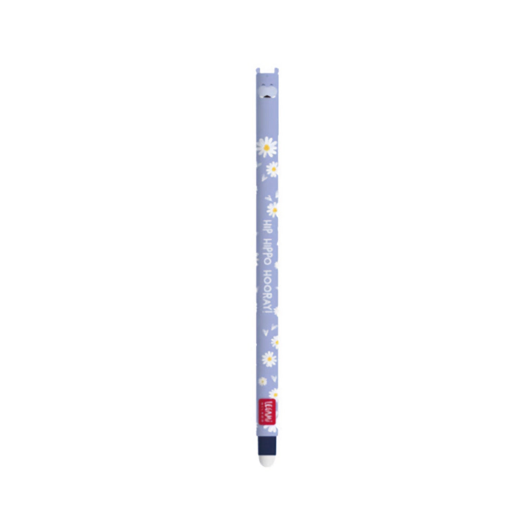 Stylo gel effaçable Legami en forme d'Hippopotame, encre noire, 0,7 mm