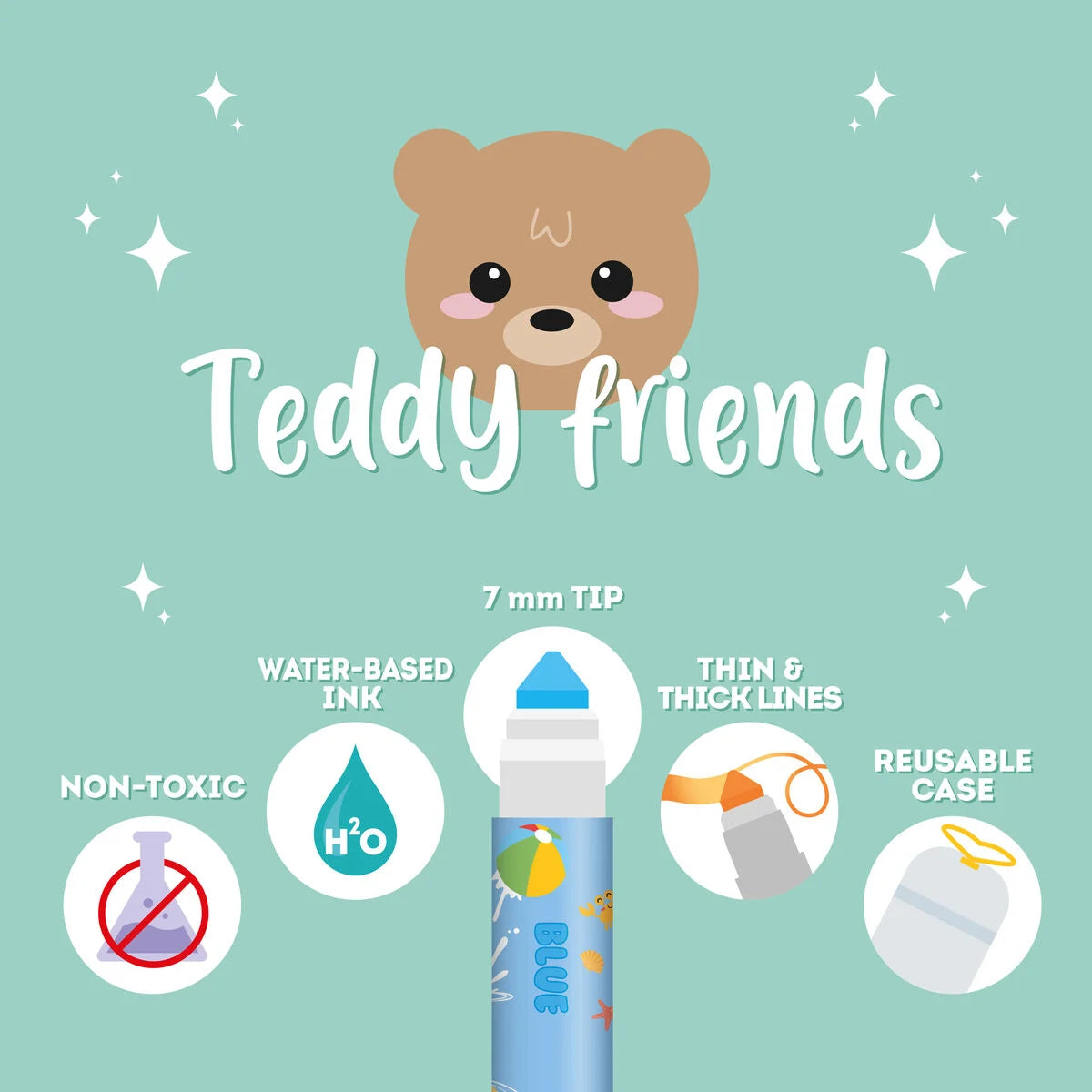 Legami 12 feutres Teddy Friends