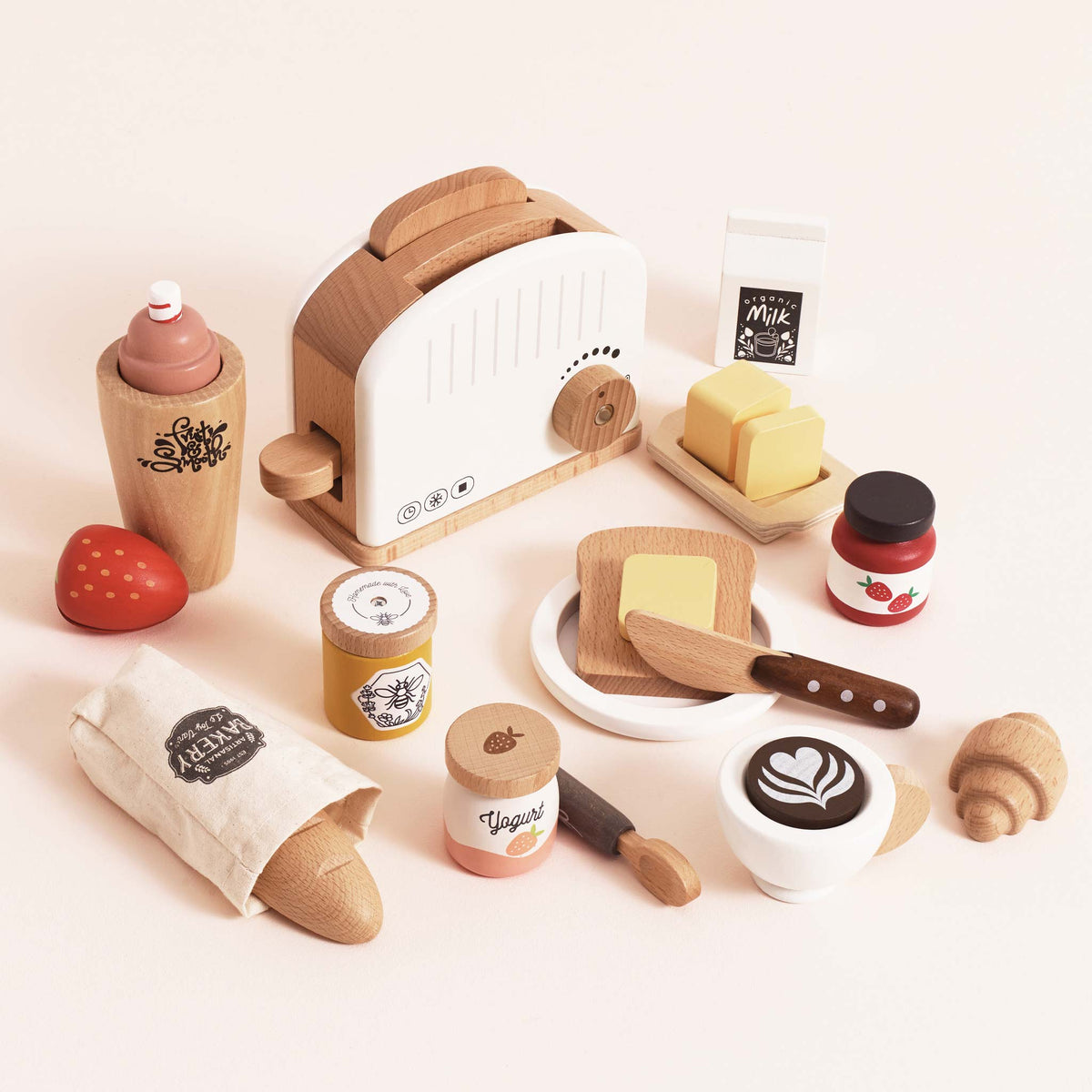 Jouet pains et croissant en bois