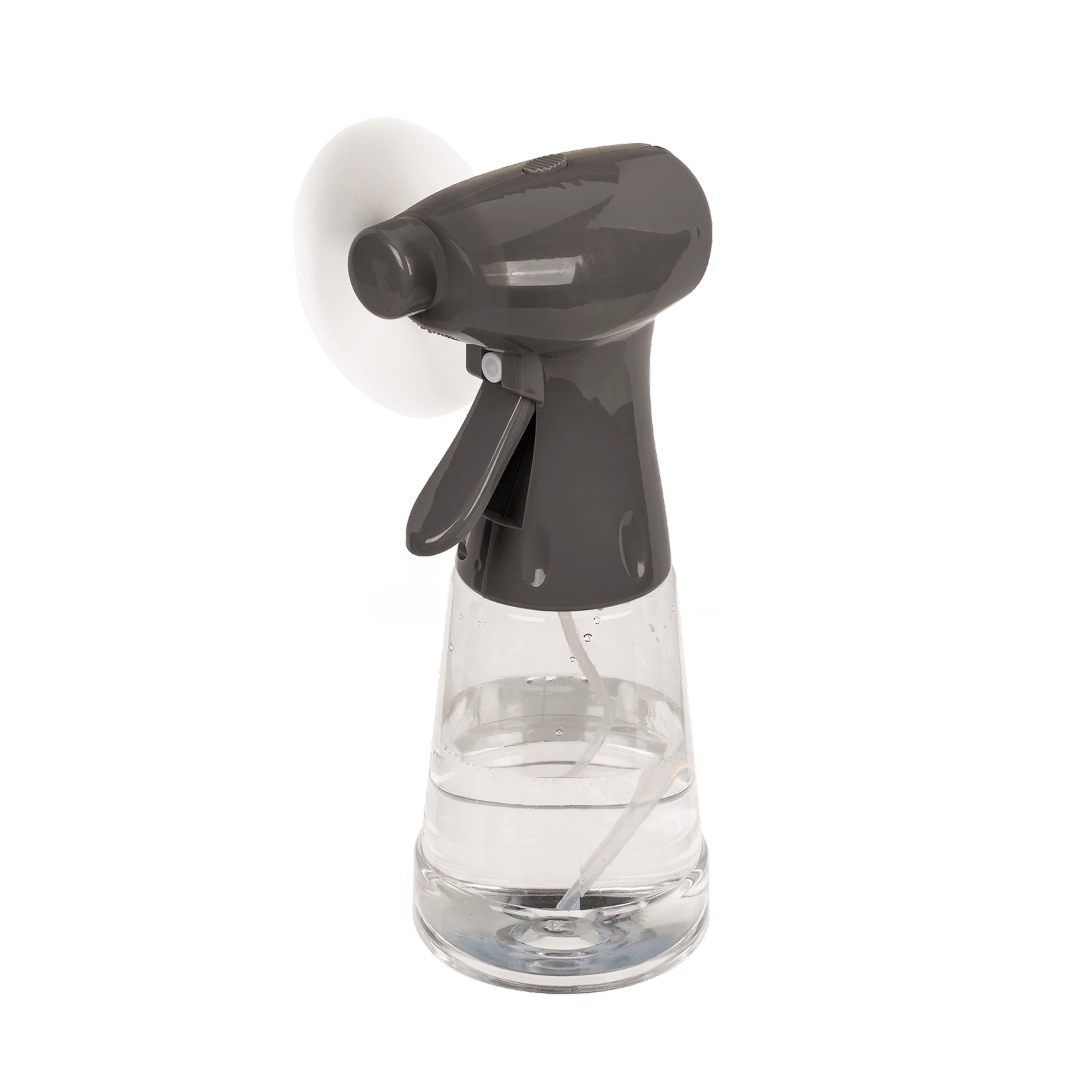 Ventilateur avec vaporisateur gris foncé.