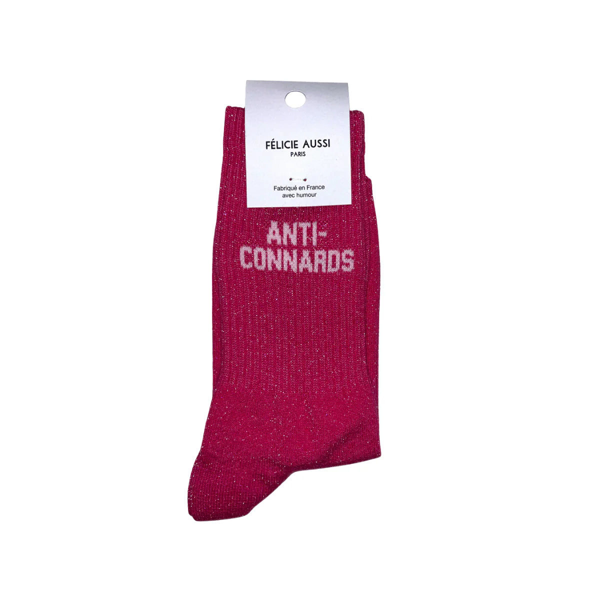 Chaussettes paillettes - anti-connards 36/40 Rose