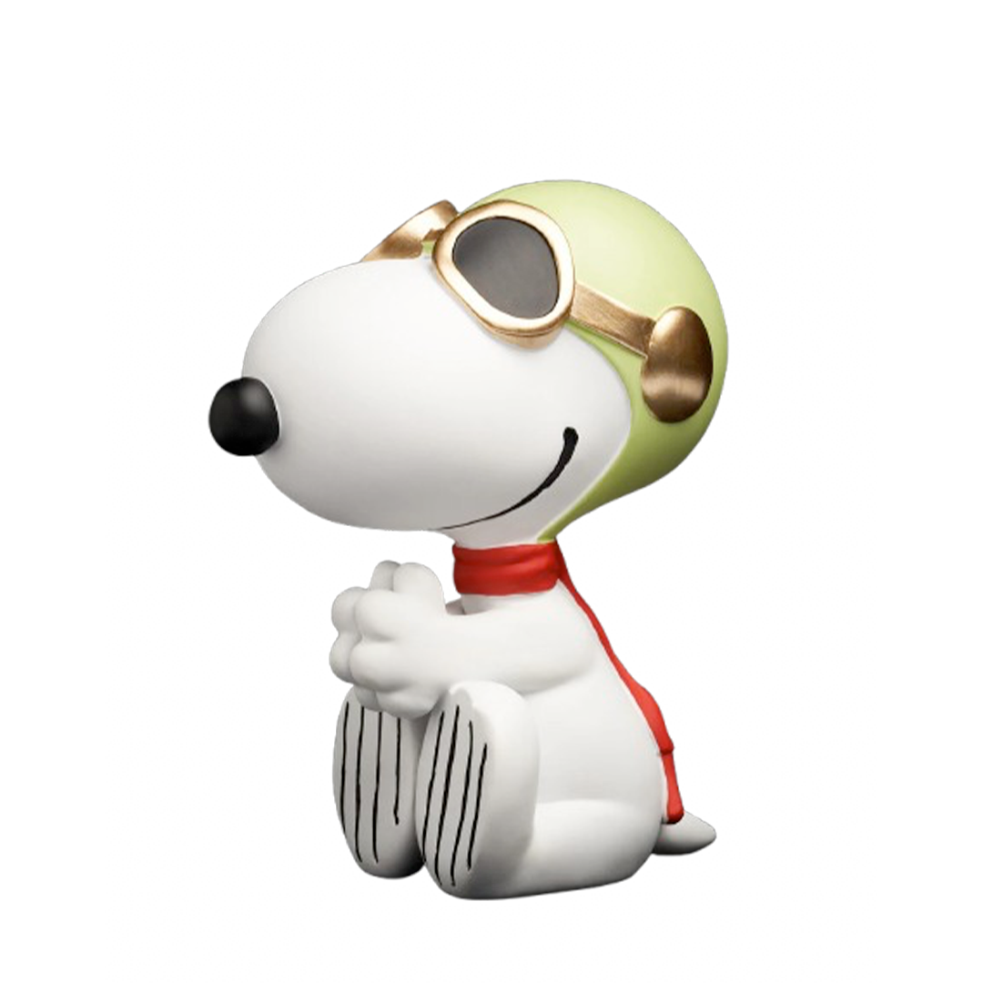 Statue Snoopy 25cm Aviator - blanc