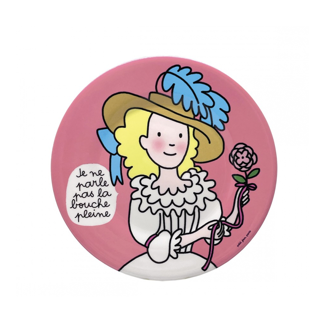 Petit Jour Assiette à dessert Princesse - Je ne parle pas la bouche pleine