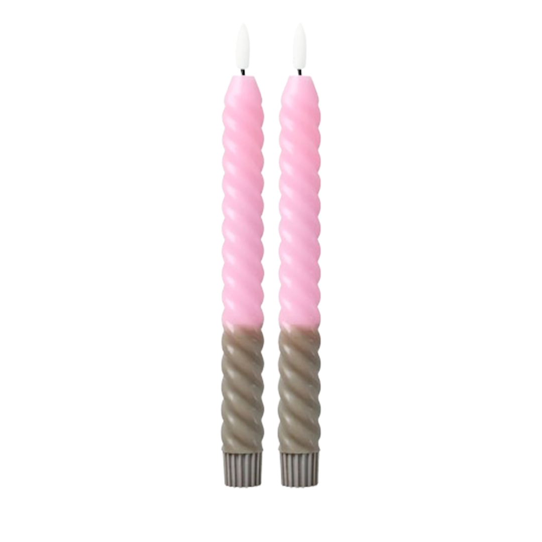 Bougies LED Sable foncé - Pack de 2