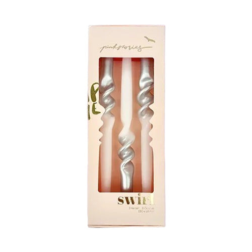 Set de 3 bougies Dip dye Swirl - Snowflake