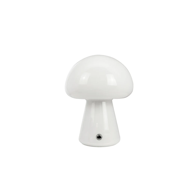 Lampe Champignon sans fil H.21 cm - blanc