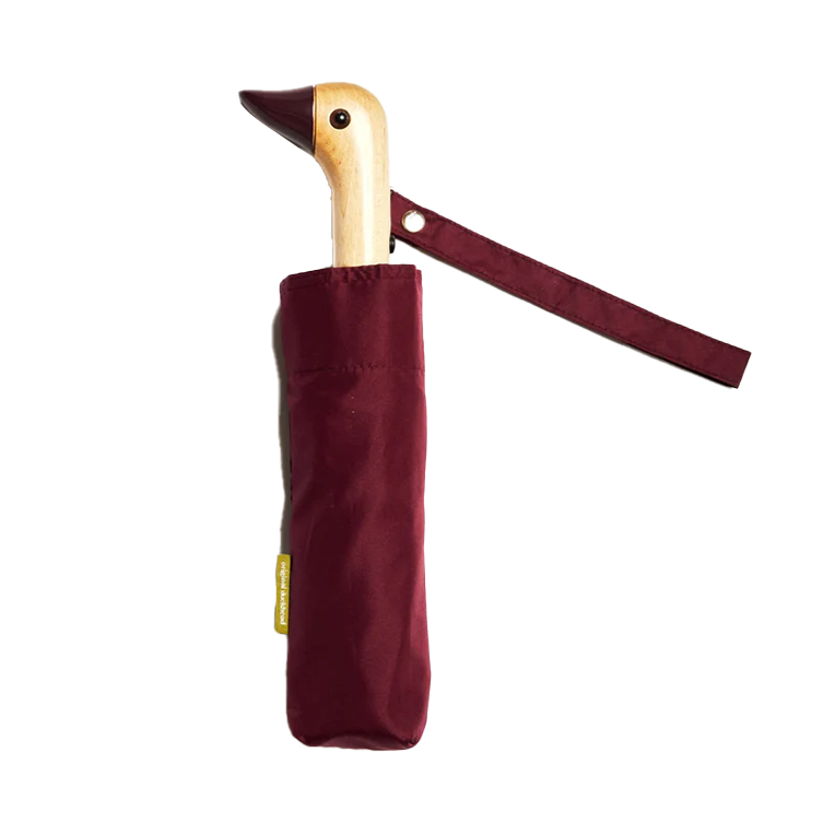 Parapluie compact avec manche Duck - cherry