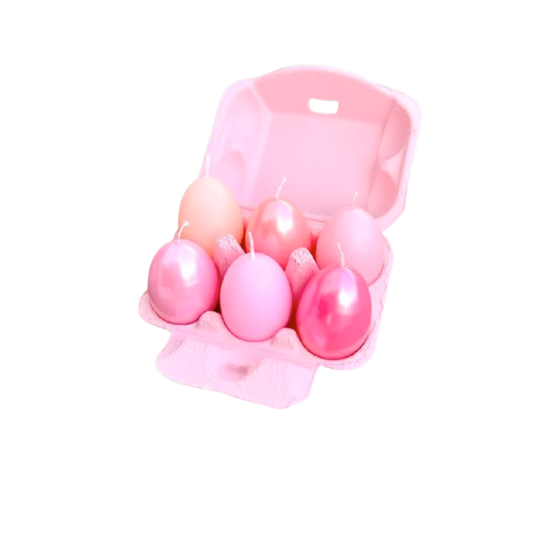 Set de 6 bougies œufs - Pink candies