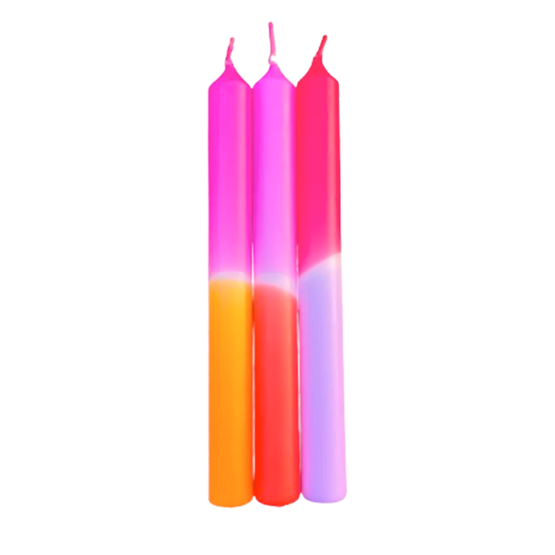 Set de 3 bougies Dip dye Neon - Grape Bliss