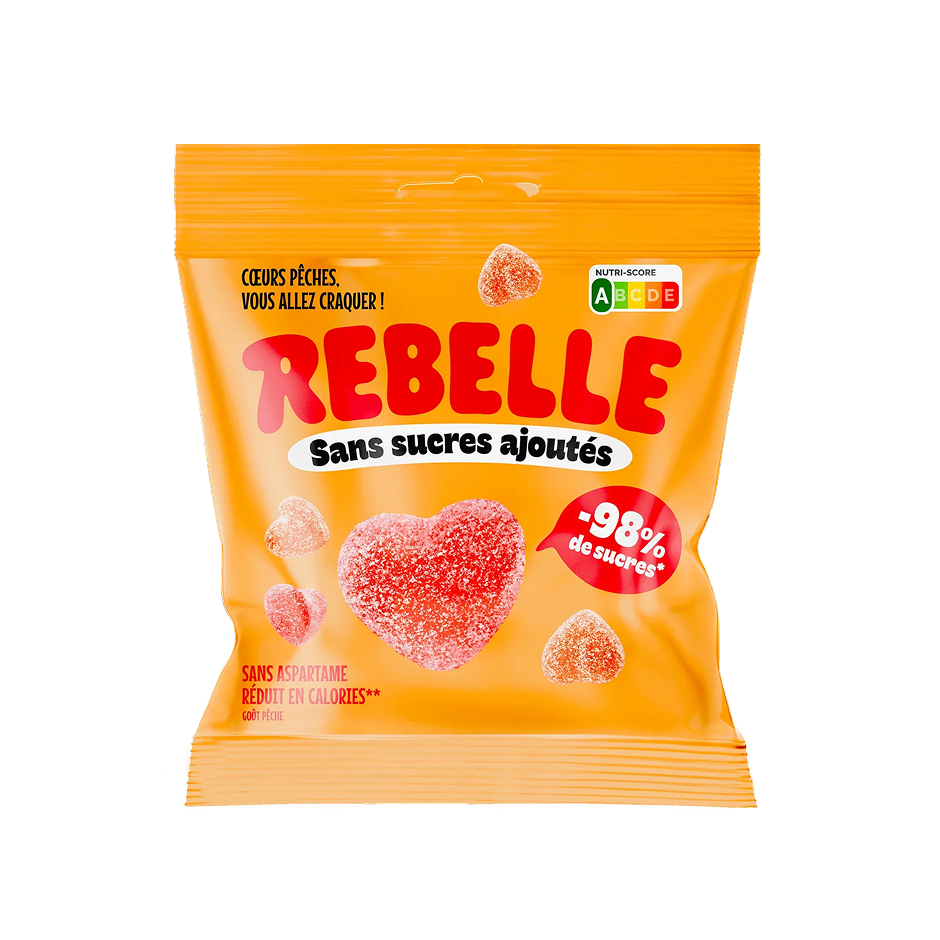 Bonbons cœurs de pêches sans sucre