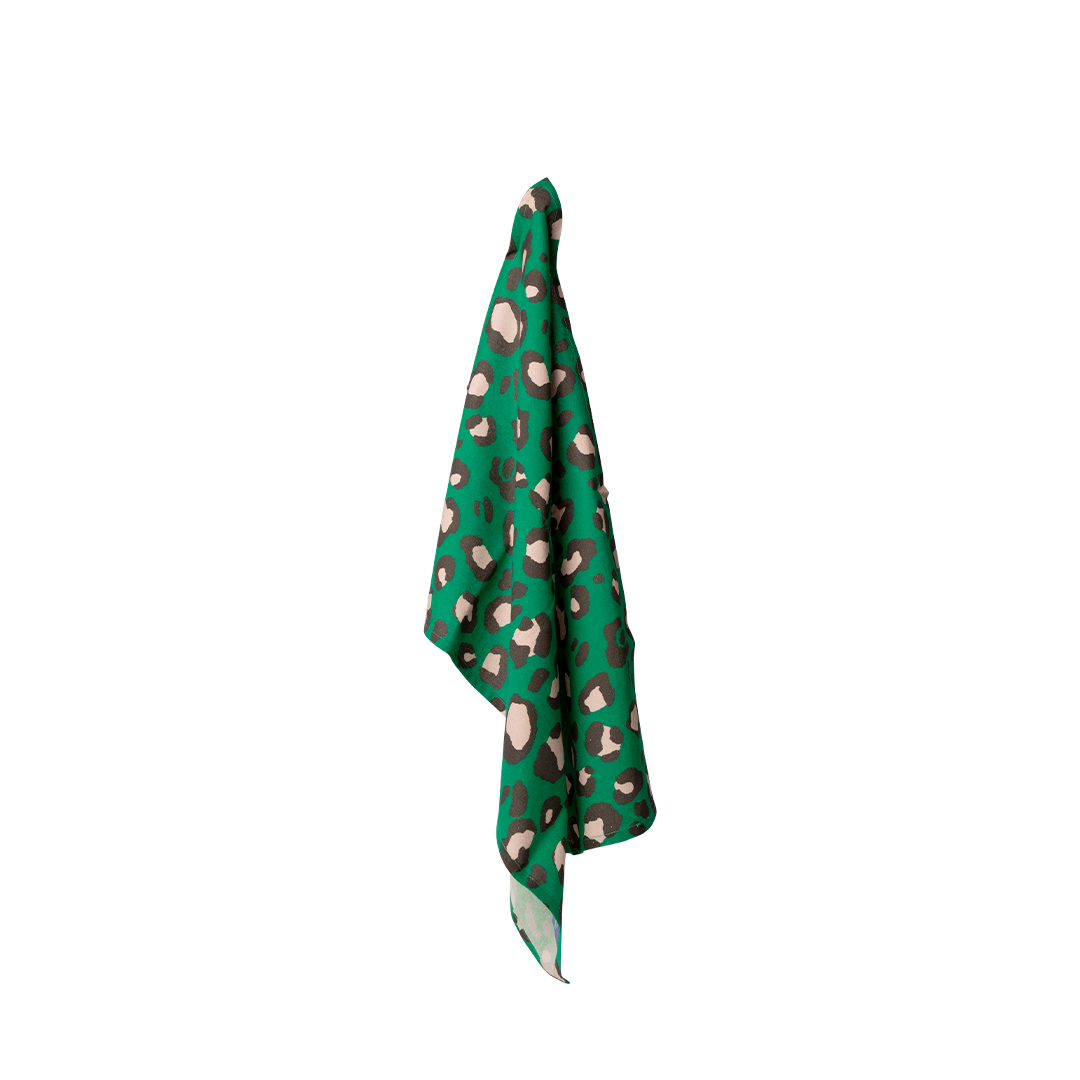 Torchon léopard vert