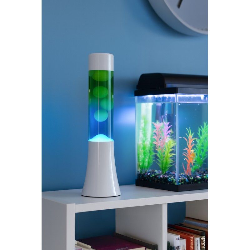 Mini Lampe à lave h.31 cm - vert et bleu