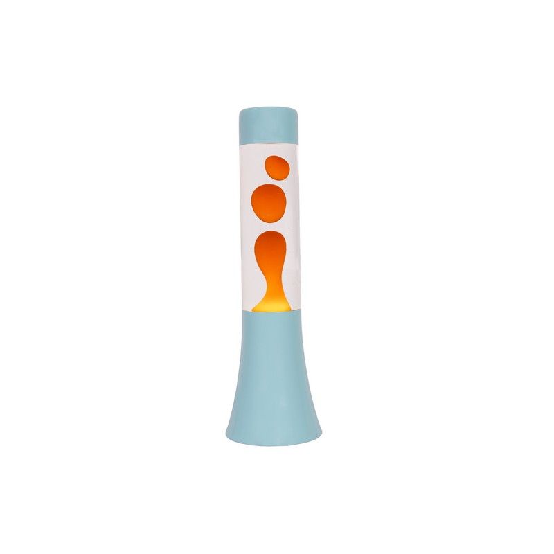 Mini lampe à lave h.33cm - orange & base bleue