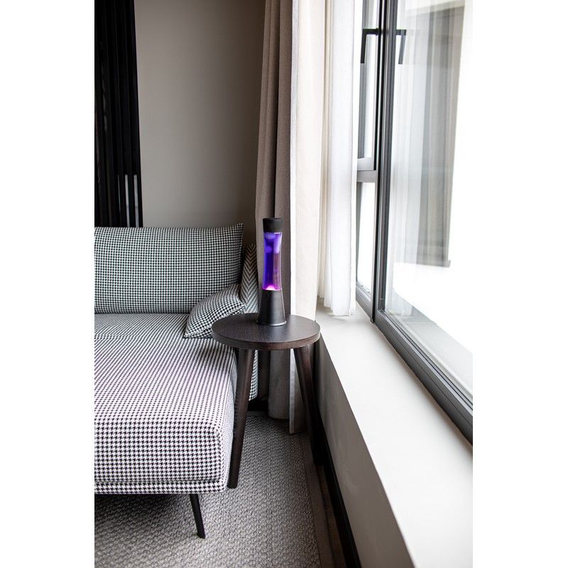 Lampe à lave H.40cm - violet base noire