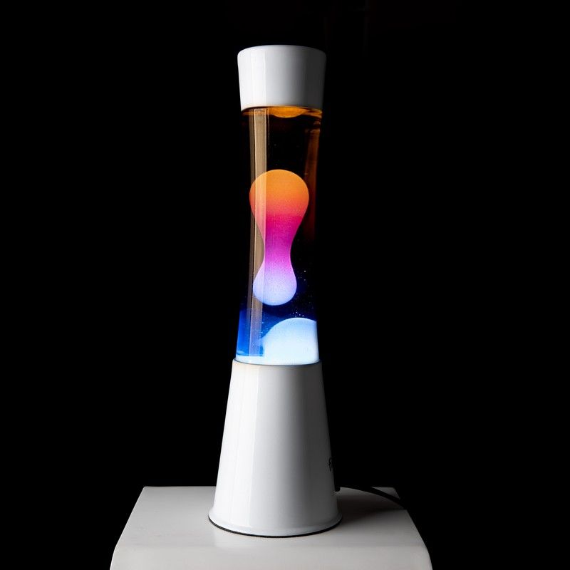 Lampe à lave H.40cm - tricolore base blanche